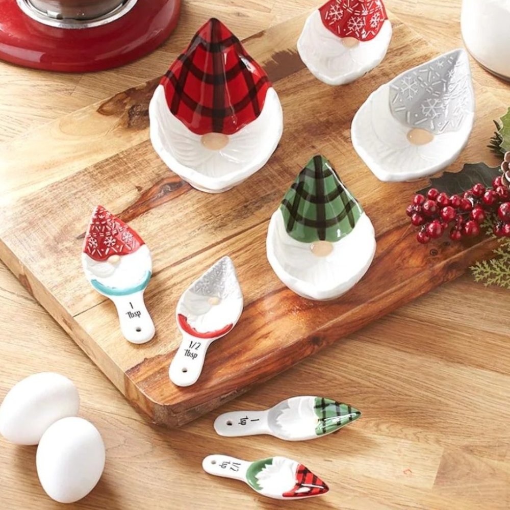 Ceramic Gnome Measuring Cups & Spoons Set